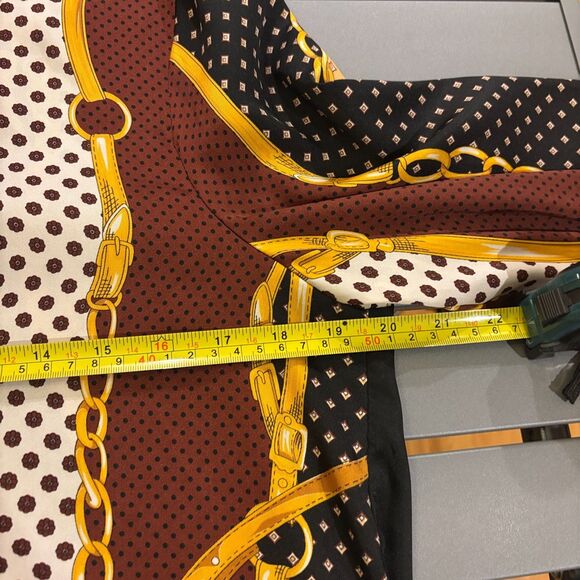 Zara TRF Mini Shirt Dress Womens L Multi Chain Print Satin Long Sleeve Button-Up - Picture 7 of 7